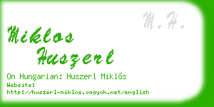 miklos huszerl business card